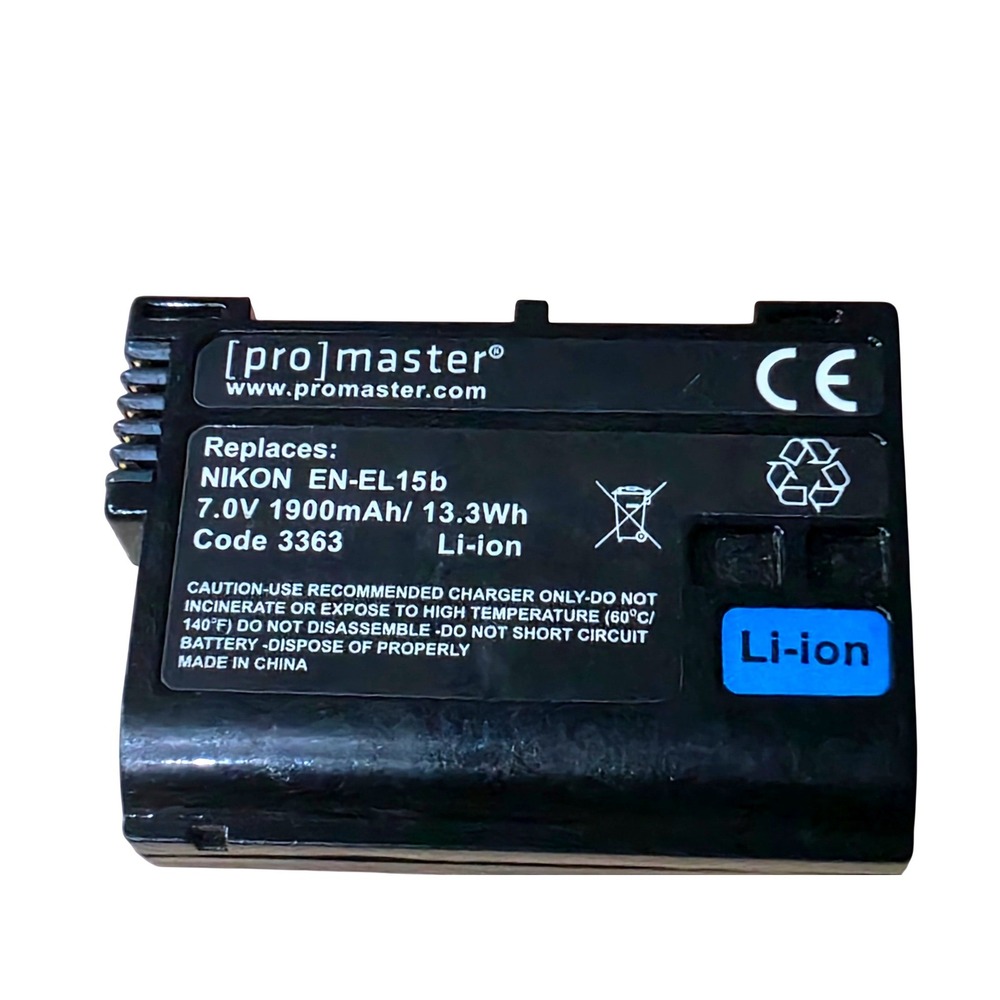 ProMaster Replacement Battery for Nikon EN-EL15b 7.0V 1900mAh 13.3Wh Code 3363